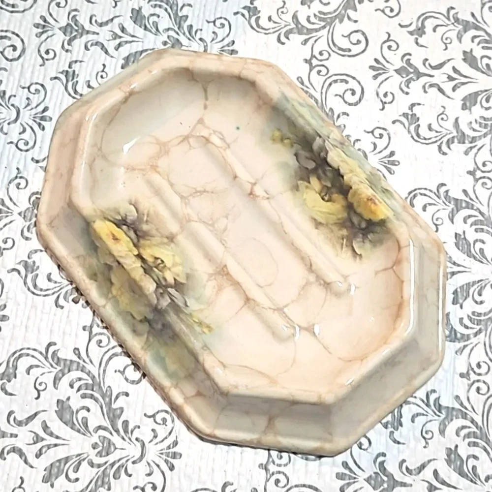 Vintage 80s Farmhouse Shabby 3 Lot Athens USA Soap Bathroom Dish